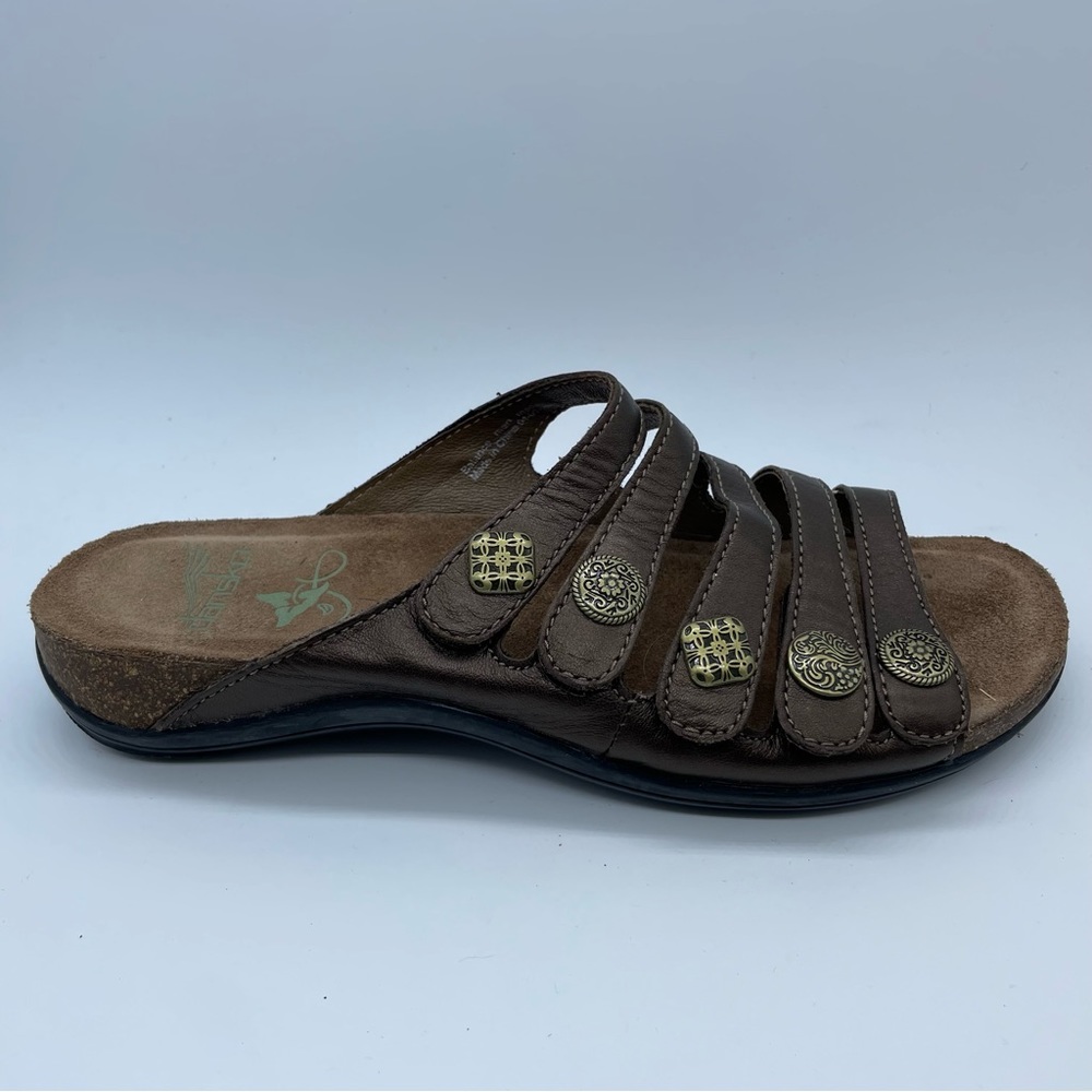 Dansko Janie Strappy Leather Sandals Comfort Shoes Bronze Metallic Women's 8
